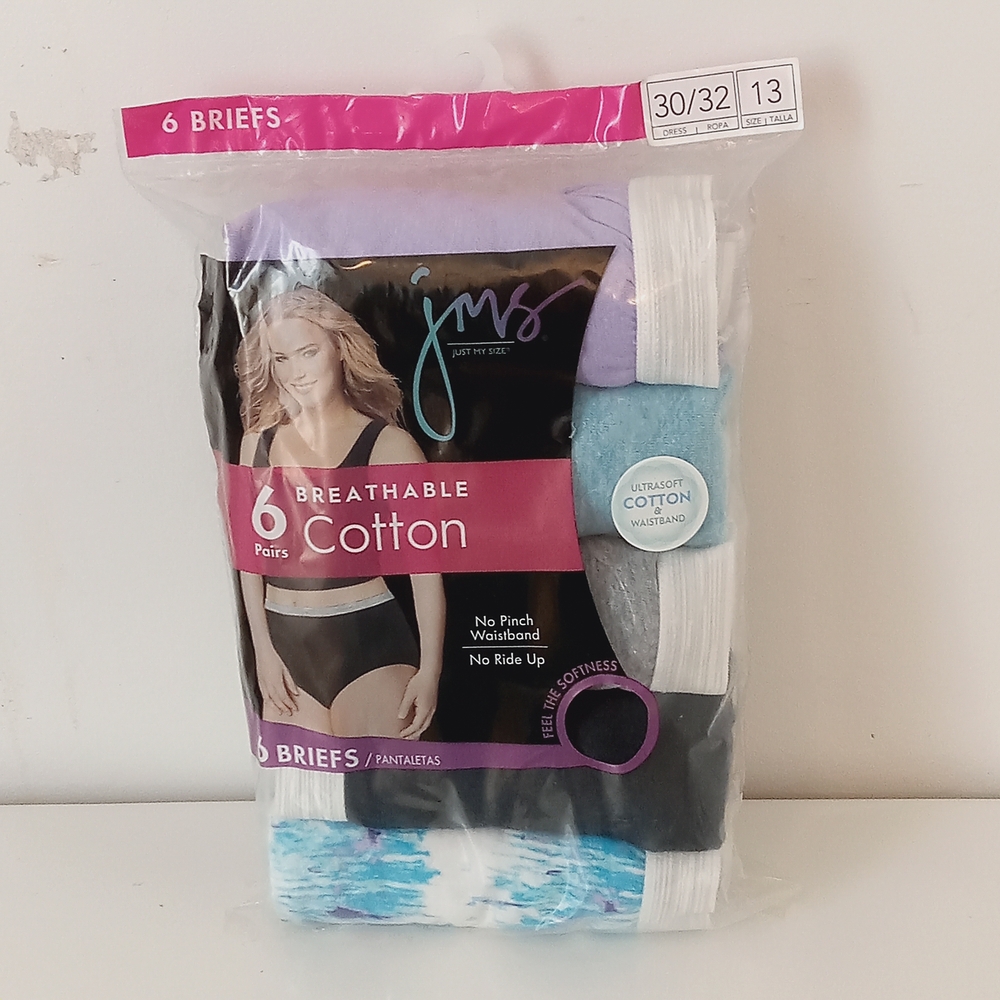 JMS by Hanes Ladies Breathable Cotton Briefs Size 13 Equivalent 5X  Pkg Of 6